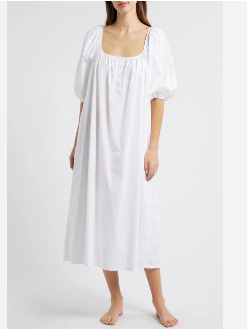 Nordstrom Classic White Cotton Nightgown - Women